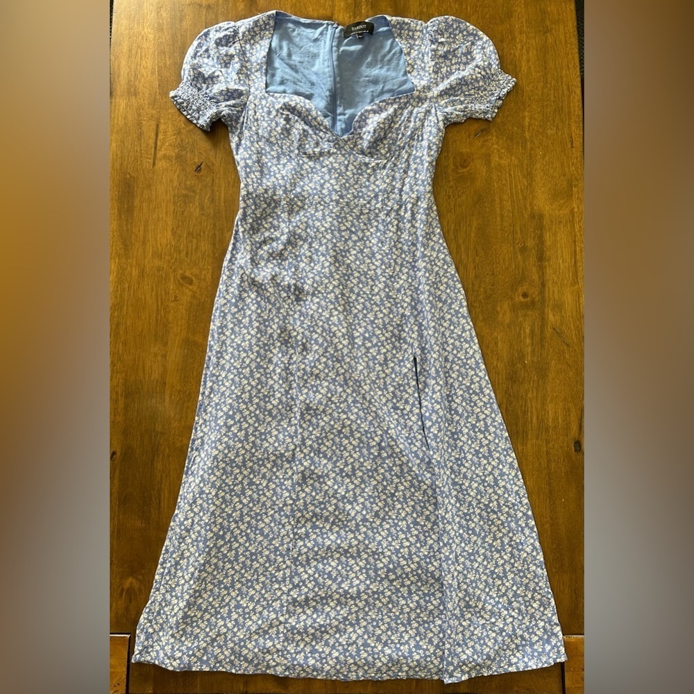 Bardot Light Blue Floral Midi Dress Size S - Picture 4 of 11
